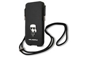 Telefon - Inne akcesoria - Karl Lagerfeld Saffiano Ikonik Karl 6.7'' handbag - black - 3666339018726