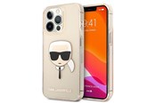 Telefon - Pokrowiec i etui - Karl Lagerfeld Glitter Karl's Head Case for iPhone 13 Pro / iPhone 13 - Gold - 3666339027599