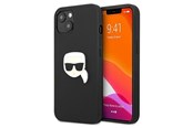 Telefon - Pokrowiec i etui - Karl Lagerfeld Leather Ikonik Karl's Head Metal Case for iPhone 13 mini - Black - 3666339028497