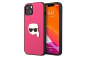 Telefon - Pokrowiec i etui - Karl Lagerfeld Leather Ikonik Karl's Head Metal Case for iPhone 13 mini - Pink - 3666339028572