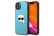 Telefon - Pokrowiec i etui - Karl Lagerfeld Leather Ikonik Karl's Head Metal Case for iPhone 13 mini - Blue - 3666339028619