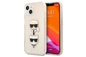 Telefon - Pokrowiec i etui - Karl Lagerfeld Glitter Karl's & Choupette Head Case for iPhone 13 mini - Gold - 3666339028855
