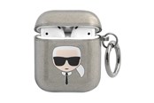 Telefon - Inne akcesoria - Karl Lagerfeld Glitter Karl's Head Case for AirPods 1/2 - Black - 3666339030254