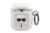 Telefon - Inne akcesoria - Karl Lagerfeld Glitter Karl's Head case for AirPods 1/2 - silver - 3666339030285