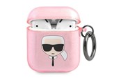 Telefon - Inne akcesoria - Karl Lagerfeld Glitter Karl's Head case for AirPods 1/2 - pink - 3666339030315