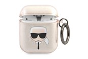 Telefon - Inne akcesoria - Karl Lagerfeld Glitter Karl's Head Case for AirPods 1/2 - Gold - 3666339030346