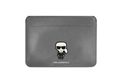 Torba, plecak i pokrowiec na laptopa - Karl Lagerfeld Saffiano Ikonik Karl case for a 13-14" laptop - silver - 3666339040246