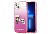 Telefon - Pokrowiec i etui - Karl Lagerfeld Gradient Ikonik Karl&Choupette Case for iPhone 13 mini - Pink - 3666339049201