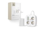 Telefon - Adapter i Ładowarka - Tech-Protect PCS3X4 Power Strip 3 AC Outlets 2xUSB-A 2xUSB-C 200 cm - White - 5906302363421