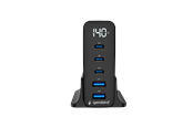 Telefon - Adapter i Ladowarka - Gembird 5-port 140 W GaN USB fast charger - TA-UC-2A3C-PD140-01-BK