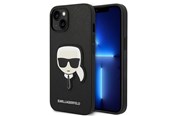 Telefon - Pokrowiec i etui - Karl Lagerfeld Saffiano Karl's Head Patch Case for iPhone 14 Plus - Black - 3666339077044