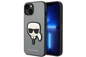 Telefon - Pokrowiec i etui - Karl Lagerfeld Saffiano Karl's Head Patch case for iPhone 14 Plus - silver - 3666339077082