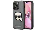 Telefon - Pokrowiec i etui - Karl Lagerfeld Saffiano Karl's Head Patch Case for iPhone 14 Pro - Silver - 3666339077099