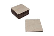 Zabawki drewniane - Playwood Plywood Square Coasters 12 pieces - SL091