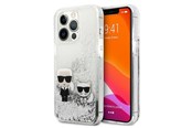 Telefon - Pokrowiec i etui - Karl Lagerfeld Liquid Glitter Karl&Choupette case for iPhone 13 Pro / 13 6.1" - silver - 3666339027353