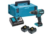Wiertarka i śrubokręt elektryczny - Makita DHP490RTJ Cordless impact drill 18V BL 13mm 65 Nm 2x5.0Ah DC18RC Makpac2 - DHP490RTJ