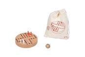 gry-planszowe-karciane-i-kosci - Goki Wooden Ludo Game in Cotton Storage Bag - 56294