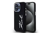 Telefon - Pokrowiec i etui - Karl Lagerfeld Silicone Metal Script Logo case for iPhone 15 Pro - black - 3666339253363