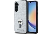 Telefon - Pokrowiec i etui - Karl Lagerfeld Fixed Glitter Ikonik Logo Metal Pin case for Samsung Galaxy A35 - silver - 3666339259501