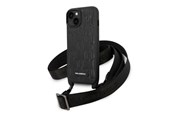 Telefon - Pokrowiec i etui - Karl Lagerfeld Monogram Plaque Logo Strap Case for iPhone 14 / 15 / 13 6.1" - Black - 3666339093235