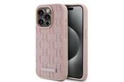 Telefon - Pokrowiec i etui - Karl Lagerfeld Leather Monogram Metal Logo case for iPhone 15 Pro - pink - 3666339253929