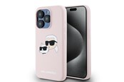 Telefon - Pokrowiec i etui - Karl Lagerfeld Silicone Karl&Choupette MagSafe Case for iPhone 15 Pro - Pink - 3666339256869