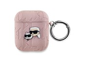 Telefon - Inne akcesoria - Karl Lagerfeld Monogram Karl & Choupette Head case for AirPods 1 / 2 - pink - 3666339283674