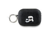 Telefon - Inne akcesoria - Karl Lagerfeld Monogram Karl & Choupette Head Case for AirPods Pro 2 - Black - 3666339283582