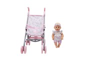 Lalki i akcesoria - Happy Friend Teresa Doll 30cm with stroller set - 504259