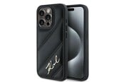 Telefon - Pokrowiec i etui - Karl Lagerfeld Diagonal Quilted Script case for iPhone 13 Pro Max - black - 3666339252175