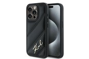 Telefon - Pokrowiec i etui - Karl Lagerfeld Diagonal Quilted Script case for iPhone 14 / 15 / 13 - black - 3666339252182
