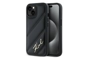 Telefon - Pokrowiec i etui - Karl Lagerfeld Diagonal Quilted Script case for iPhone 15 / 14 / 13 - black - 3666339252229