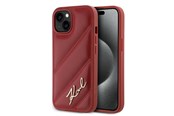 Telefon - Pokrowiec i etui - Karl Lagerfeld Diagonal Quilted Script case for iPhone 15 / 14 / 13 - red - 3666339252366
