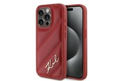 Telefon - Pokrowiec i etui - Karl Lagerfeld Diagonal Quilted Script case for iPhone 15 Pro Max - red - 3666339252397