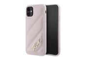 Telefon - Pokrowiec i etui - Karl Lagerfeld Diagonal Quilted Script case for iPhone 11 / Xr - pink - 3666339252403