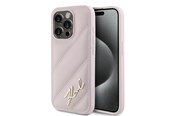 Telefon - Pokrowiec i etui - Karl Lagerfeld Diagonal Quilted Script case for iPhone 15 Pro Max - pink - 3666339252533