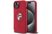 Telefon - Pokrowiec i etui - Karl Lagerfeld Silicone Karl&Choupette Heads Ring MagSafe iPhone 15 Case - Red - 3666339254186