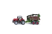 Samochody i pojazdy - SIKU Massey Ferguson With Forestry Trailer - 1134