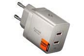 Telefon - Adapter i Ładowarka - Spigen Essential 47W Wall Charger | 2x USB-C | Natural Titanium - ACH10451