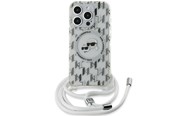 Telefon - Pokrowiec i etui - Karl Lagerfeld IML Crossbody Monogram Karl & Choupette Head MagSafe Case for iPhone 15 Pro - Transparent - 3666339286866