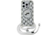 Telefon - Pokrowiec i etui - Karl Lagerfeld IML Crossbody Monogram Karl & Choupette Head MagSafe Case for iPhone 15 Pro Max - Transparent - 3666339286873