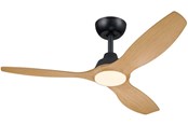 Lampy - Philips Olas Fan ceiling 52' 35W+24W BK&Wood - 929004750101