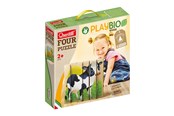 Zabawki dla niemowląt - Quercetti PlayBio Four Wooden Puzzles: Farm Animals - QU-80712