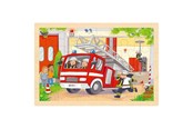 Puzzle - Goki Wooden Jigsaw Puzzle - Helicopter and Fire Truck - 24 pcs. Drewniany - 57301