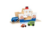 Zabawki drewniane - Goki Wooden Ferry with 3 Vehicles - 53766
