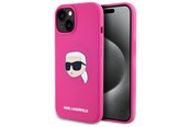 Telefon - Pokrowiec i etui - Karl Lagerfeld KLHMP15SSKHPPLF iPhone 15 6.1" fuchsia/fuschia hardcase Silicone Karl Head Print MagSafe - 3666339256982