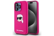 Telefon - Pokrowiec i etui - Karl Lagerfeld KLHMP15XSKHPPLF iPhone 15 Pro Max 6.7" fuchsia/fuschia hardcase Silicone Karl Head Print MagSafe - 3666339257019