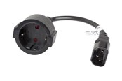 Kabel zasilający (wewnętrzny) - Lanberg - power cable - IEC 60320 C14 to power CEE 7/7 - 20 cm - CA-C14E-10CC-0018-BK