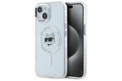 Telefon - Pokrowiec i etui - Karl Lagerfeld IML Metal Choupette Head MagSafe iPhone 15 Case - White - 3666339284183