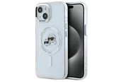 Telefon - Pokrowiec i etui - Karl Lagerfeld IML Metal Karl&Choupette Head MagSafe iPhone 15 Case - White - 3666339284329